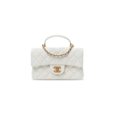 CHANEL MASTER CAVIAR QUILTED MINI TOP HANDLE FLAP AS2431 (20*12*6cm)
